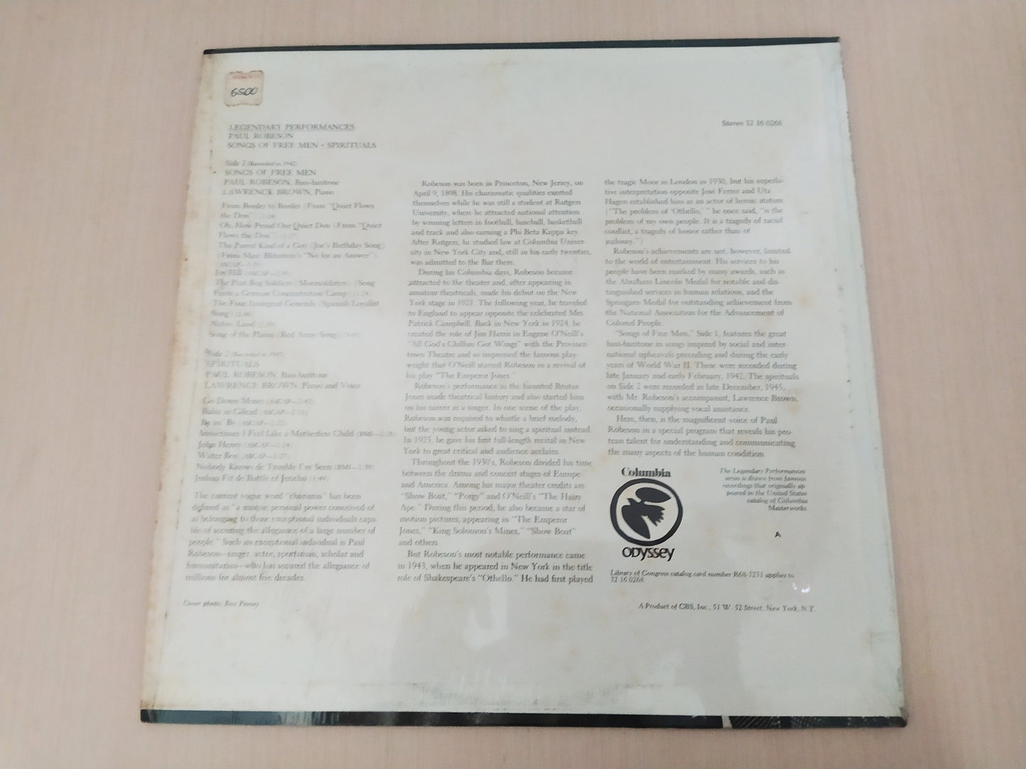 Lp Vinil Paul Robeson Songs Of Free Men Spirituals
