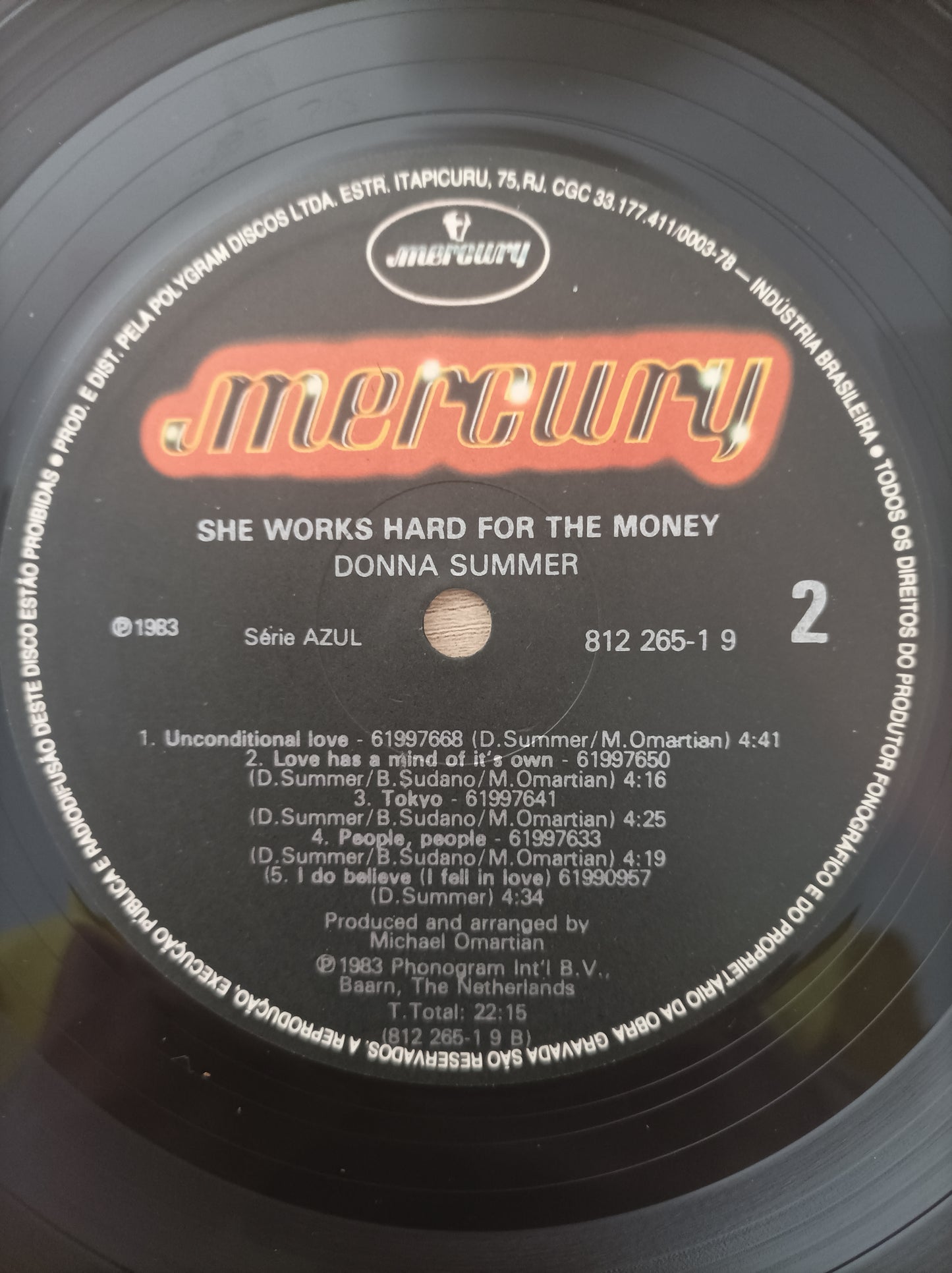 Lp Vinil Donna Summer She Works Hard for the Money C encarte