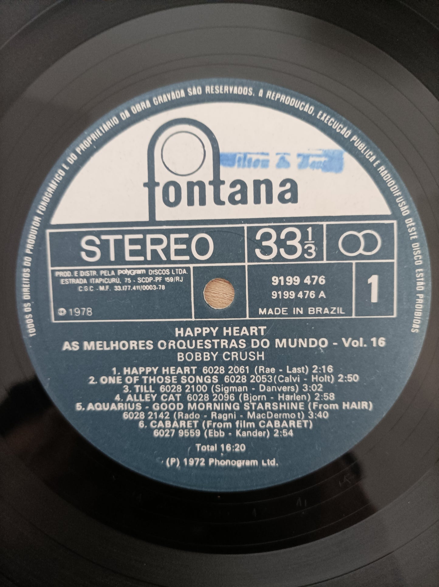 Lp Vinil Bobby Crush As Melhores Orquestras do Mundo Vol. 16