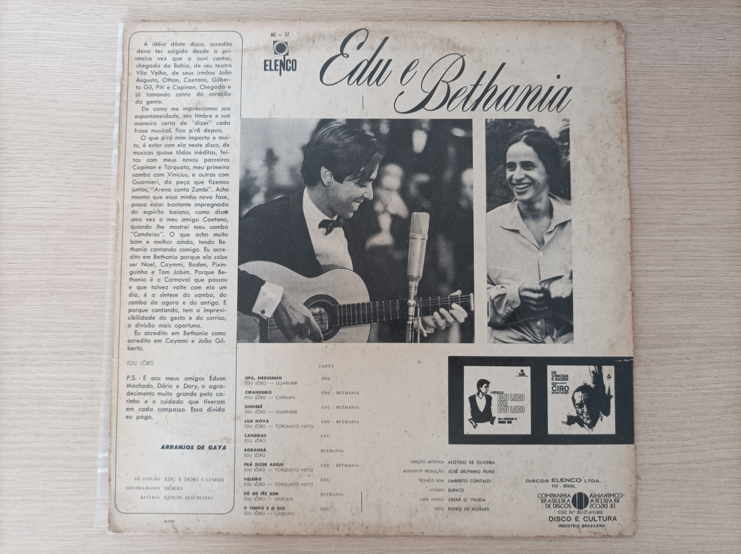 Lp Vinil Edu e Bethânia