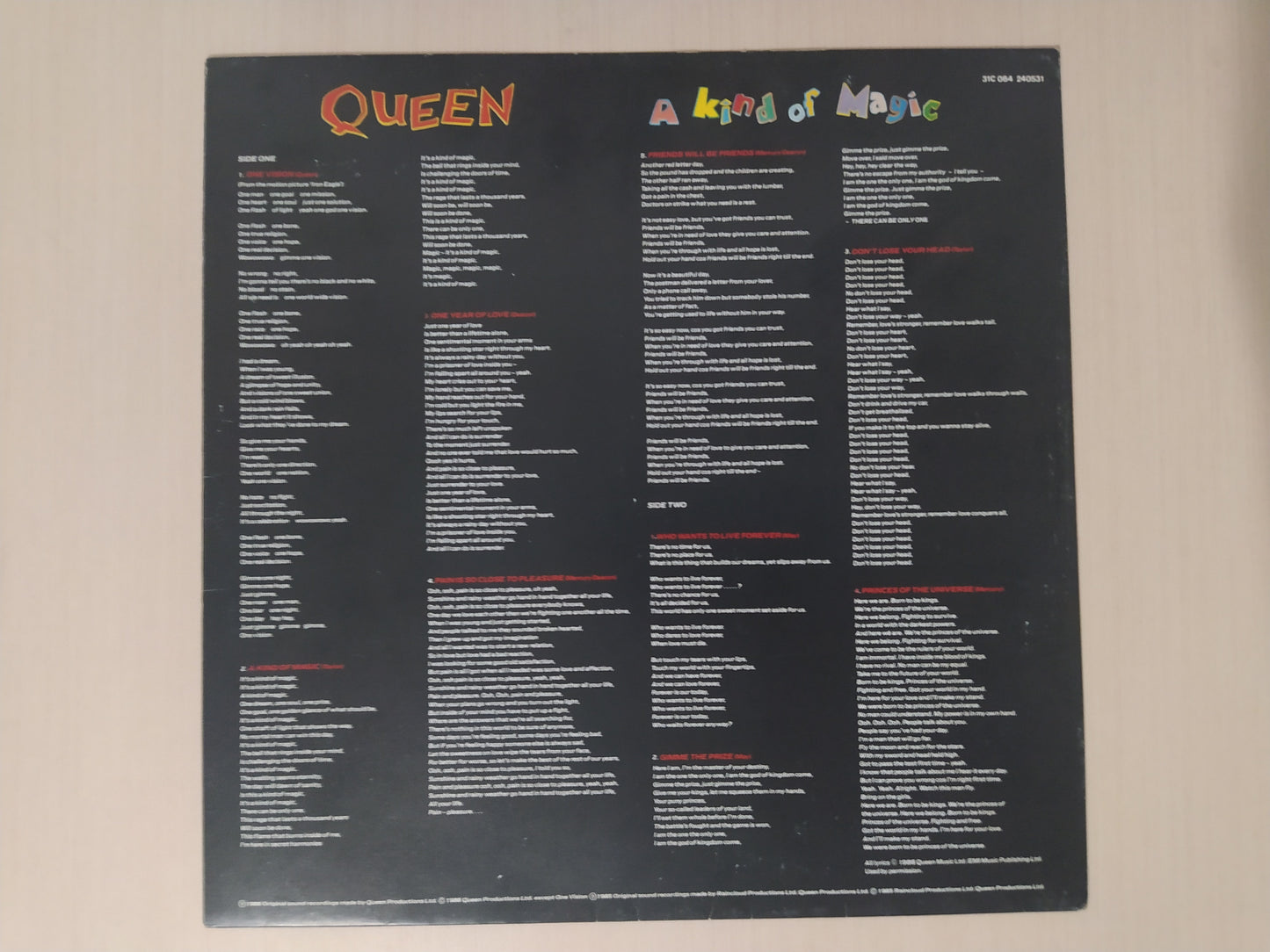 Lp Vinil Queen A kind of magic
