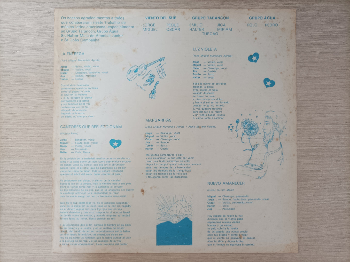 Lp Vinil Viento Del Sur 1980 Com encarte