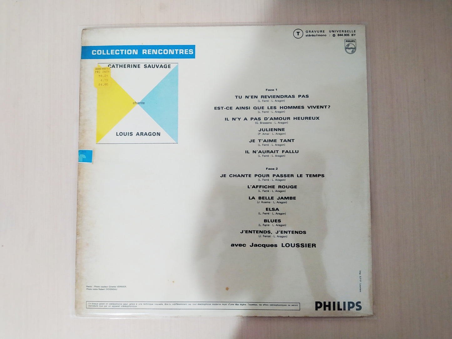Lp Vinil Catherine Sauvage Chante Louis Aragon
