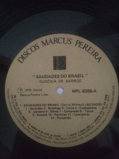 Lp Vinil Saudades Brasil Darius, Eudóxia Selo Marcus Pereira