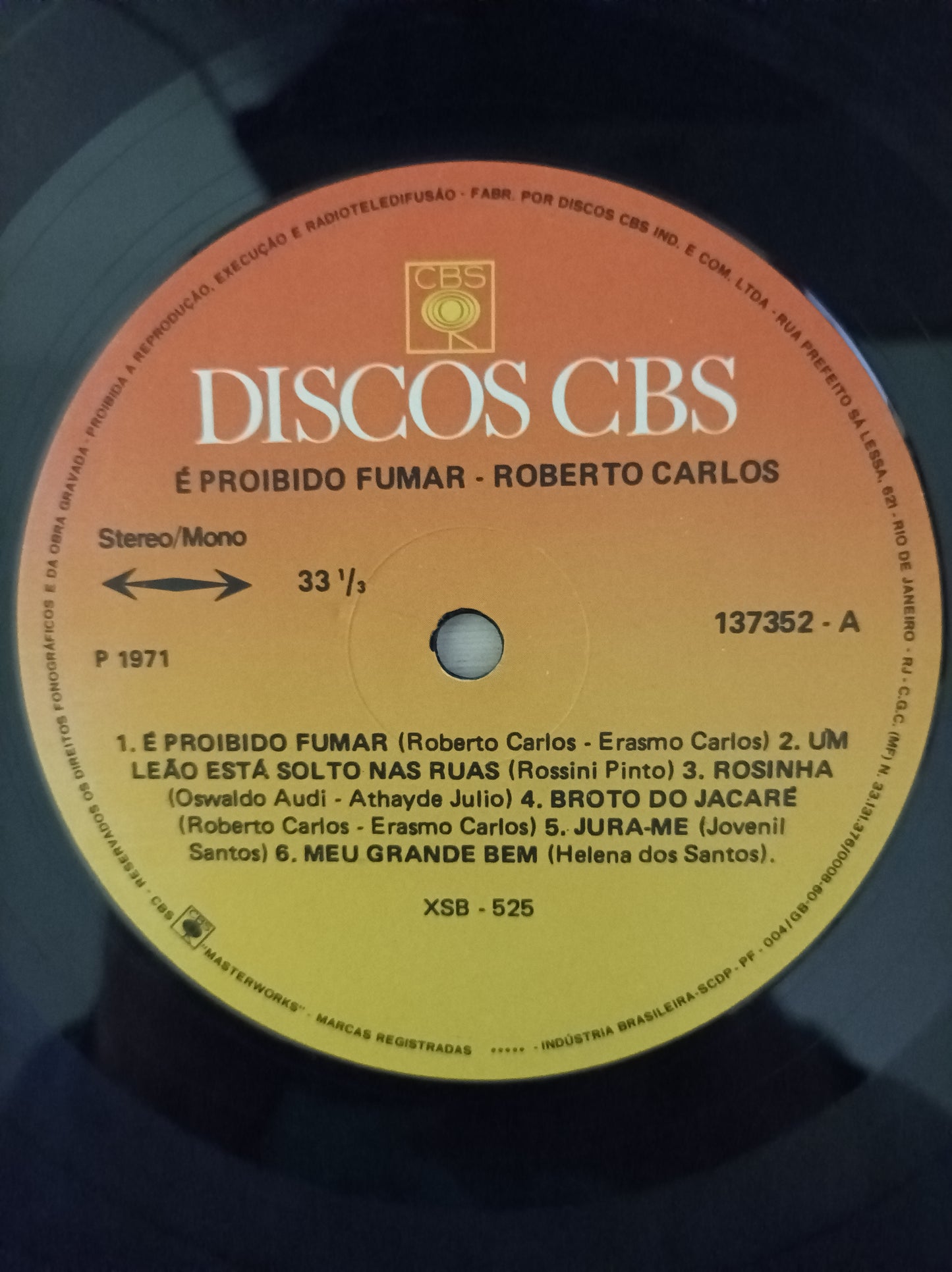 Lp Vinil Roberto Carlos É proibido fumar