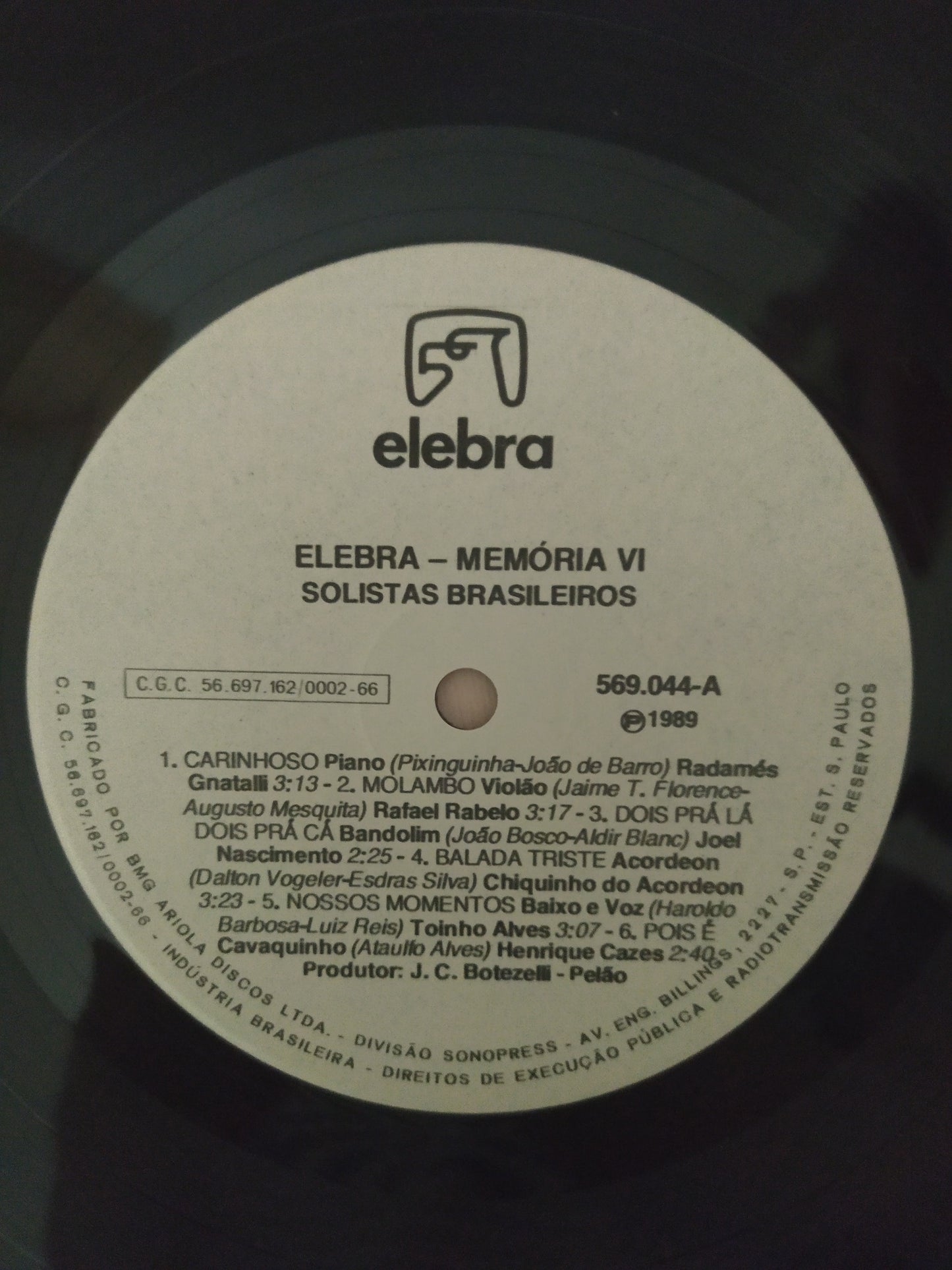 Lp Vinil Elebra Memória 6 Solistas Brasileiros
