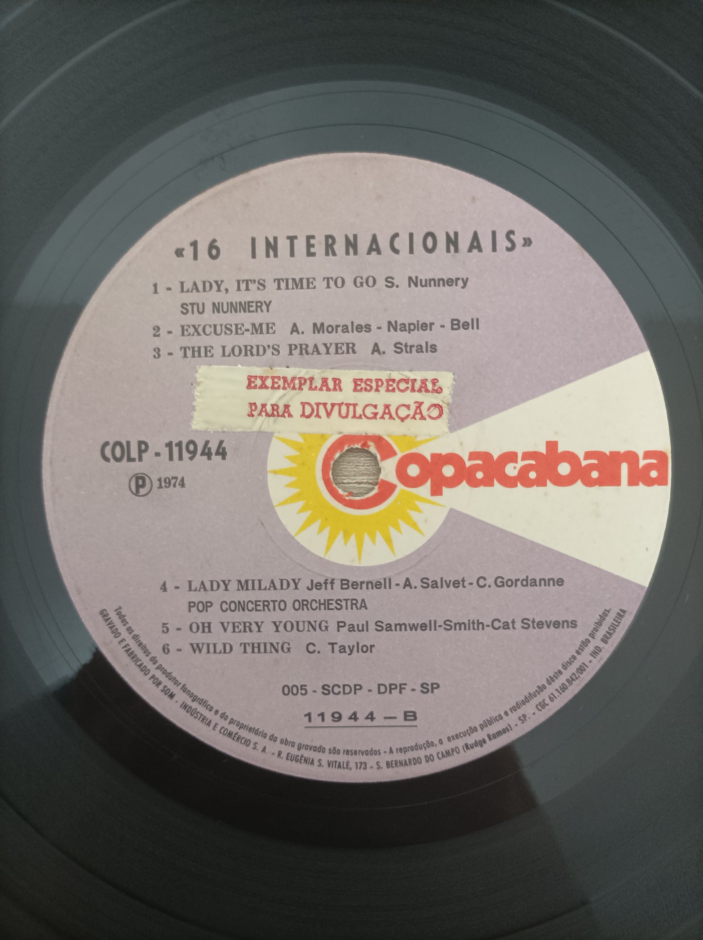 Lp Vinil 16 Internacionais Mais Executadas e Vendidas
