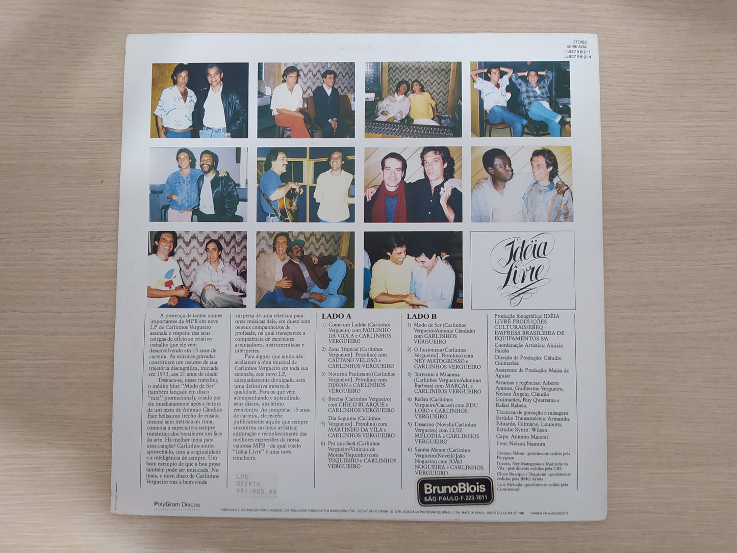 Lp Vinil Carlinhos Vergueiro 15 anos de Carreira Com Encarte