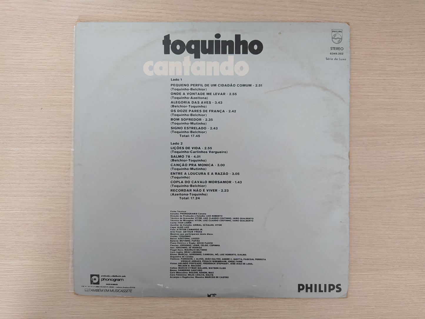 Lp Vinil Toquinho Cantando Pequeno Perfil Um Cidadão Comum