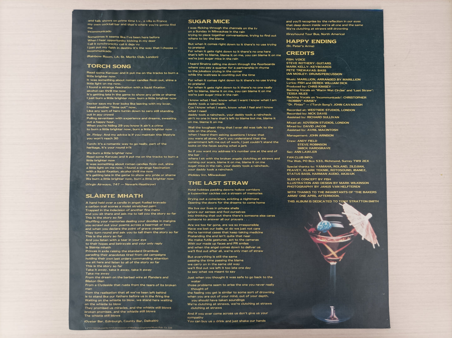 Lp Vinil Marillion Clutching at straws Com encarte