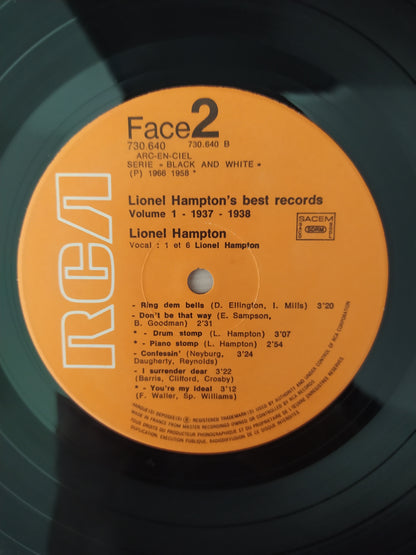 Lp Vinil Lionel Hampton Best Records 1937 - 1938 Importado