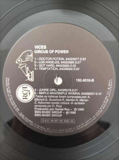 Lp Vinil Circus of Power Vices Com encarte