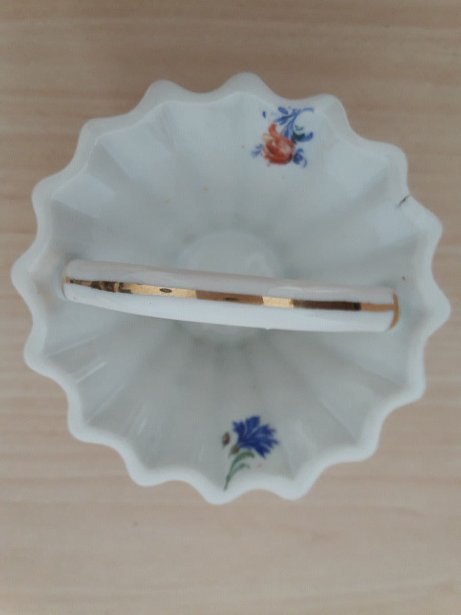 Enfeite Cestinha Miniatura Porcelana