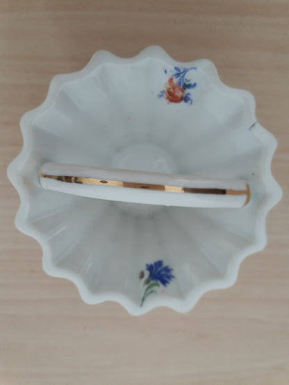 Enfeite Cestinha Miniatura Porcelana