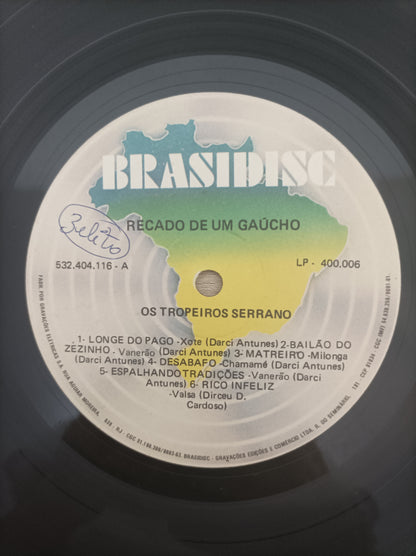 Lp Vinil Os Tropeiros Serrano Recado de um Gaúcho