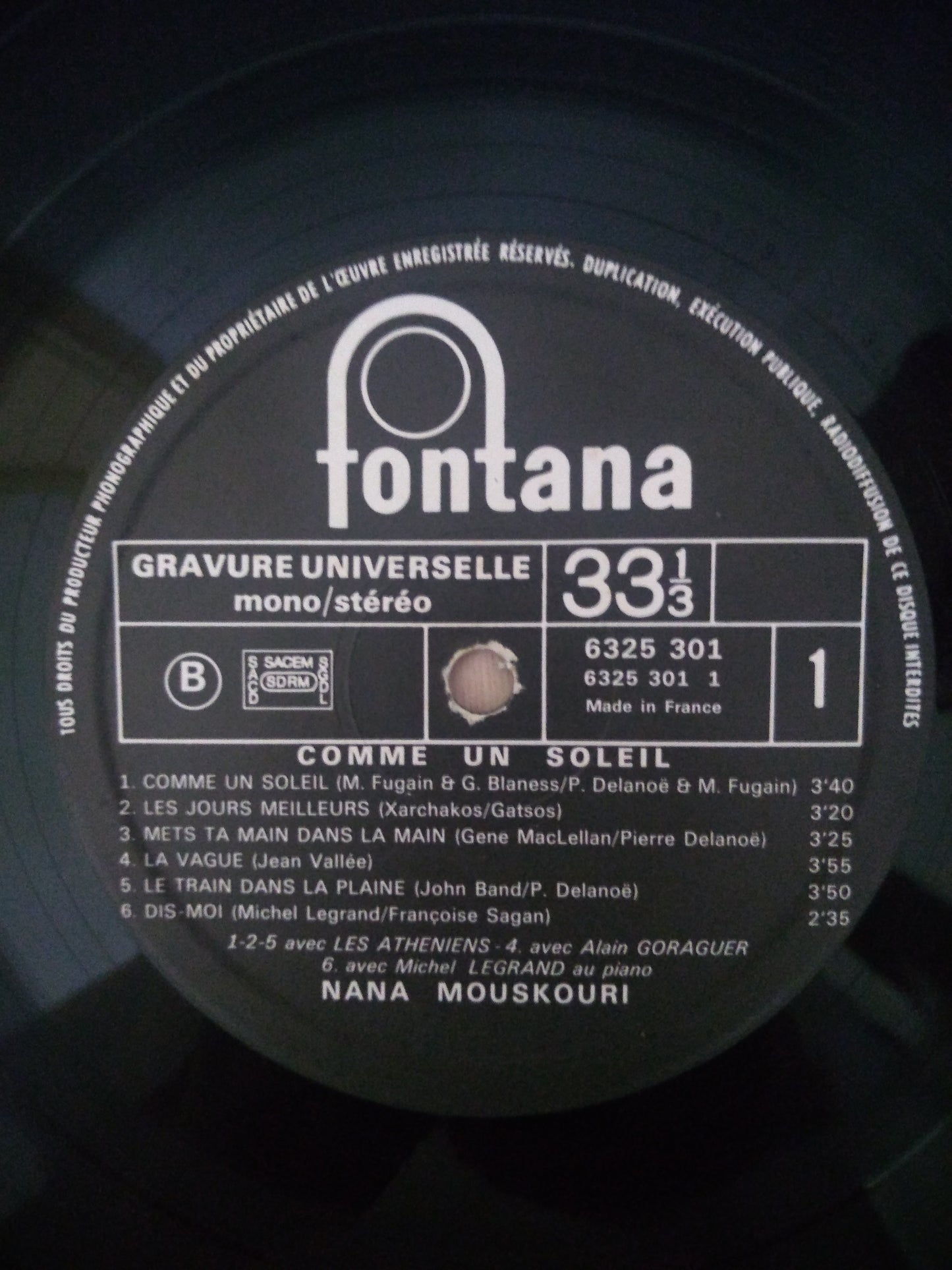 Lp Vinil Nana Mouskouri Commé Un Soleil Importado