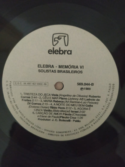 Lp Vinil Elebra Memória 6 Solistas Brasileiros