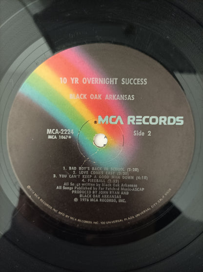 Lp Vinil Black Oak Arkansas 10yr Overnight Importado Encarte