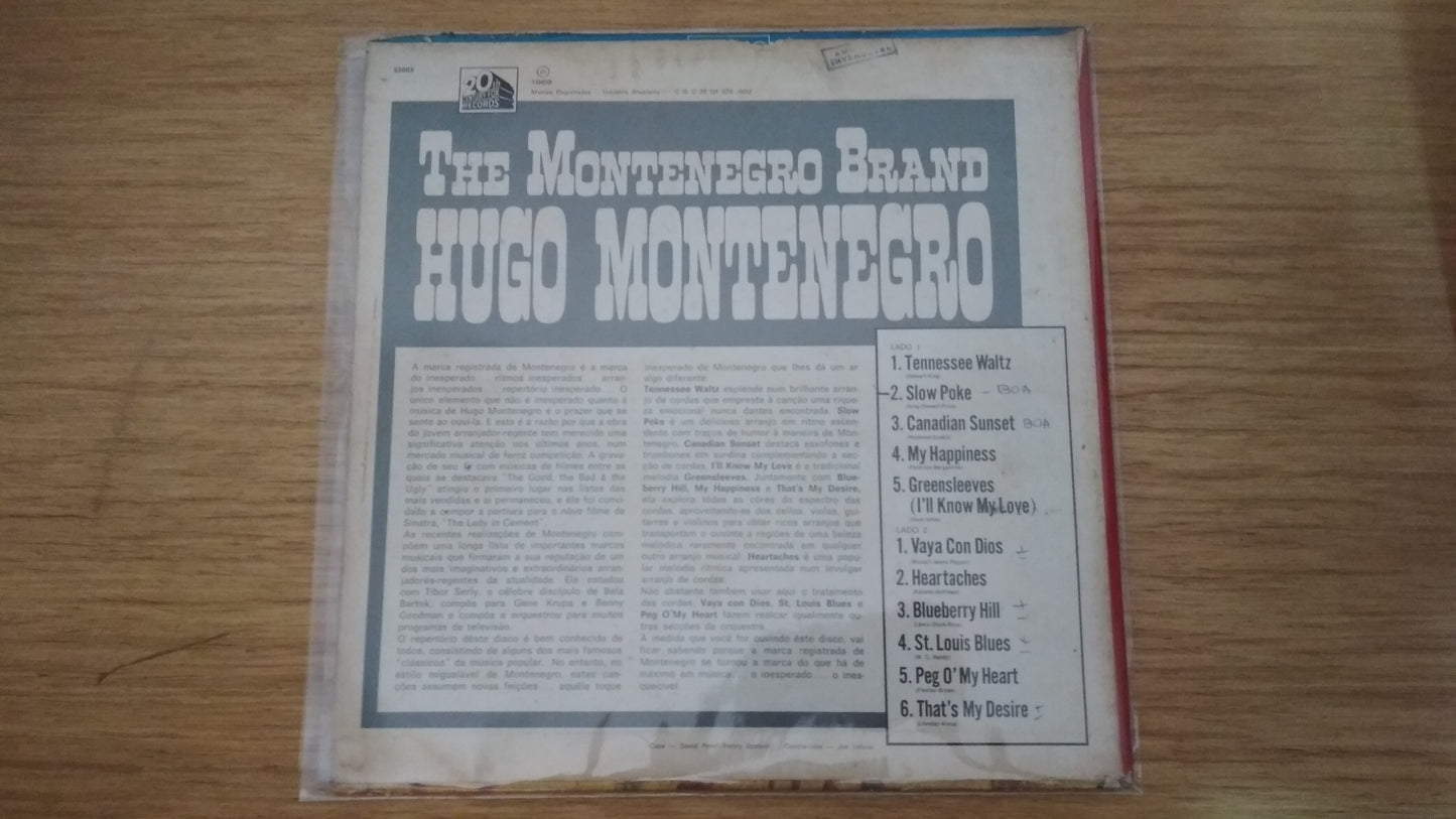 Lp Vinil Hugo Montenegro The Montenegro Brand