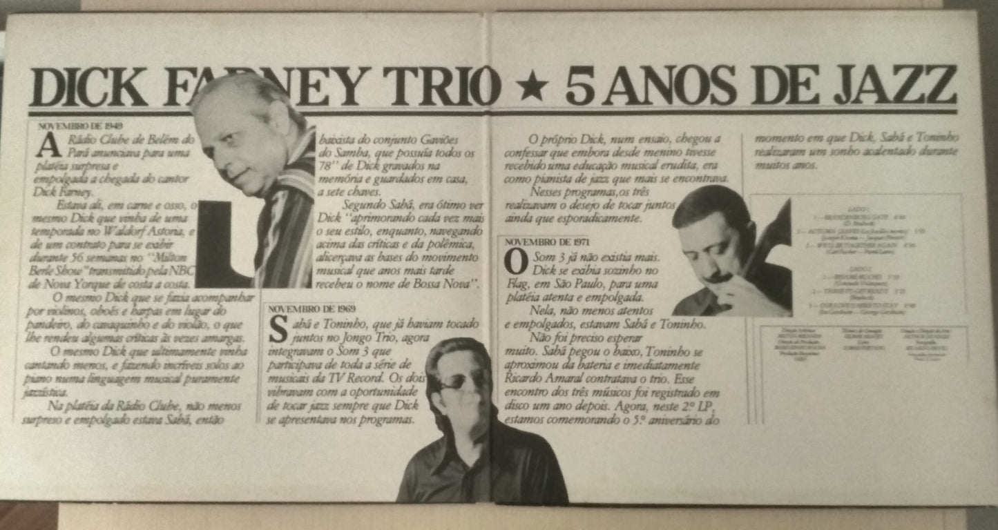 Lp Vinil Dick Farney Trio 5 Anos De Jazz