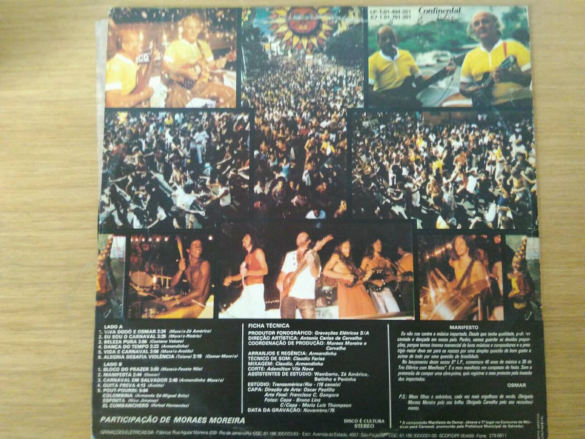 Lp Vinil Bloco Do Prazer Armadinho Dodô Osmar