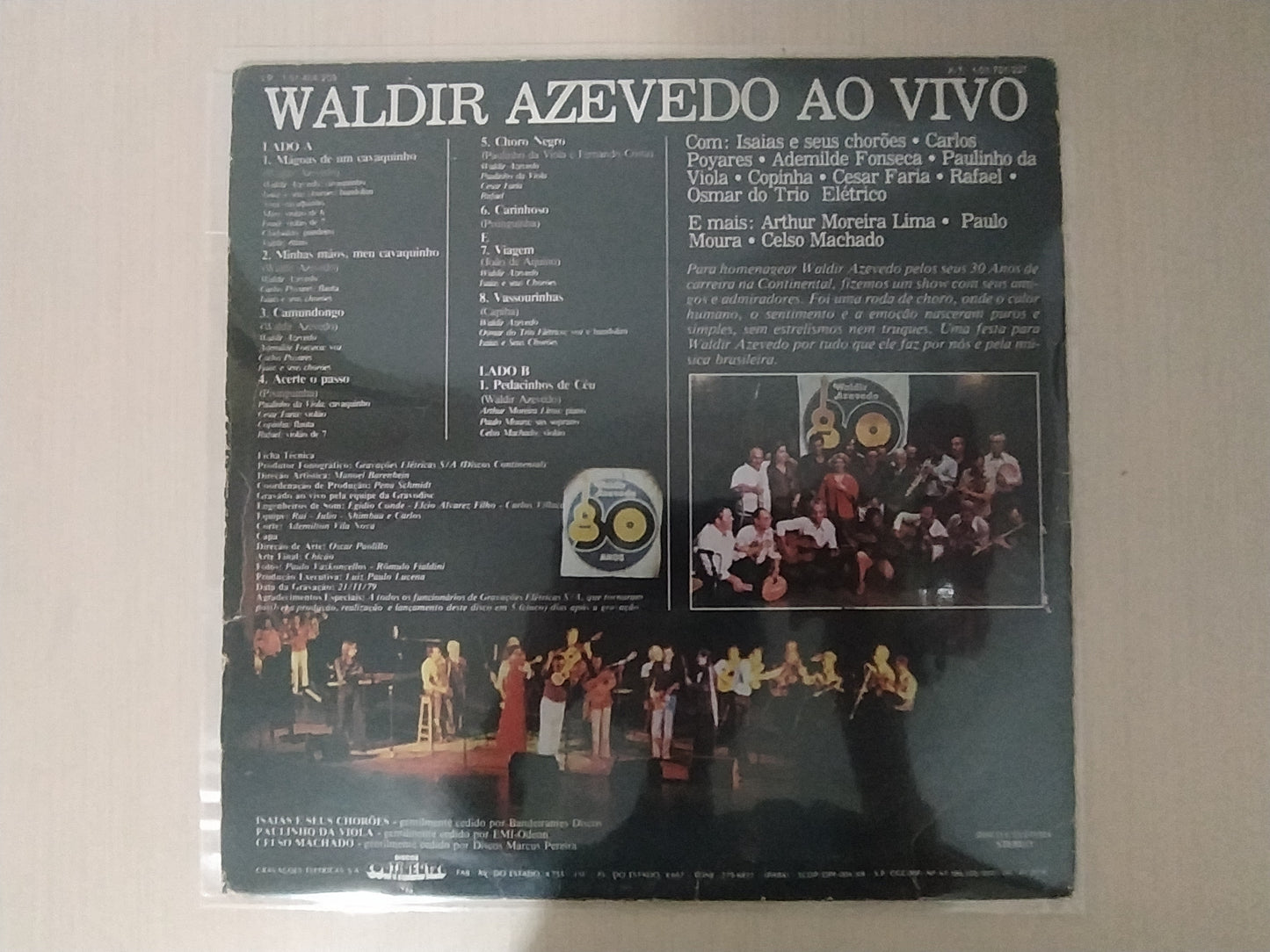 Lp Vinil Waldir Azevedo Gravado Ao Vivo