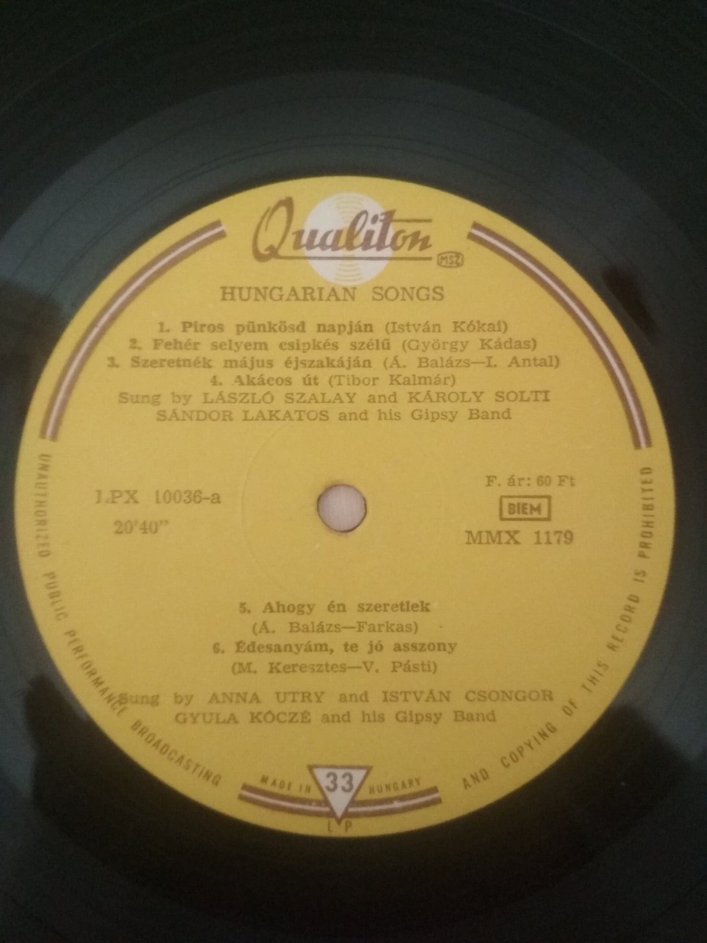 Lp Vinil Famous Hungarian Songs