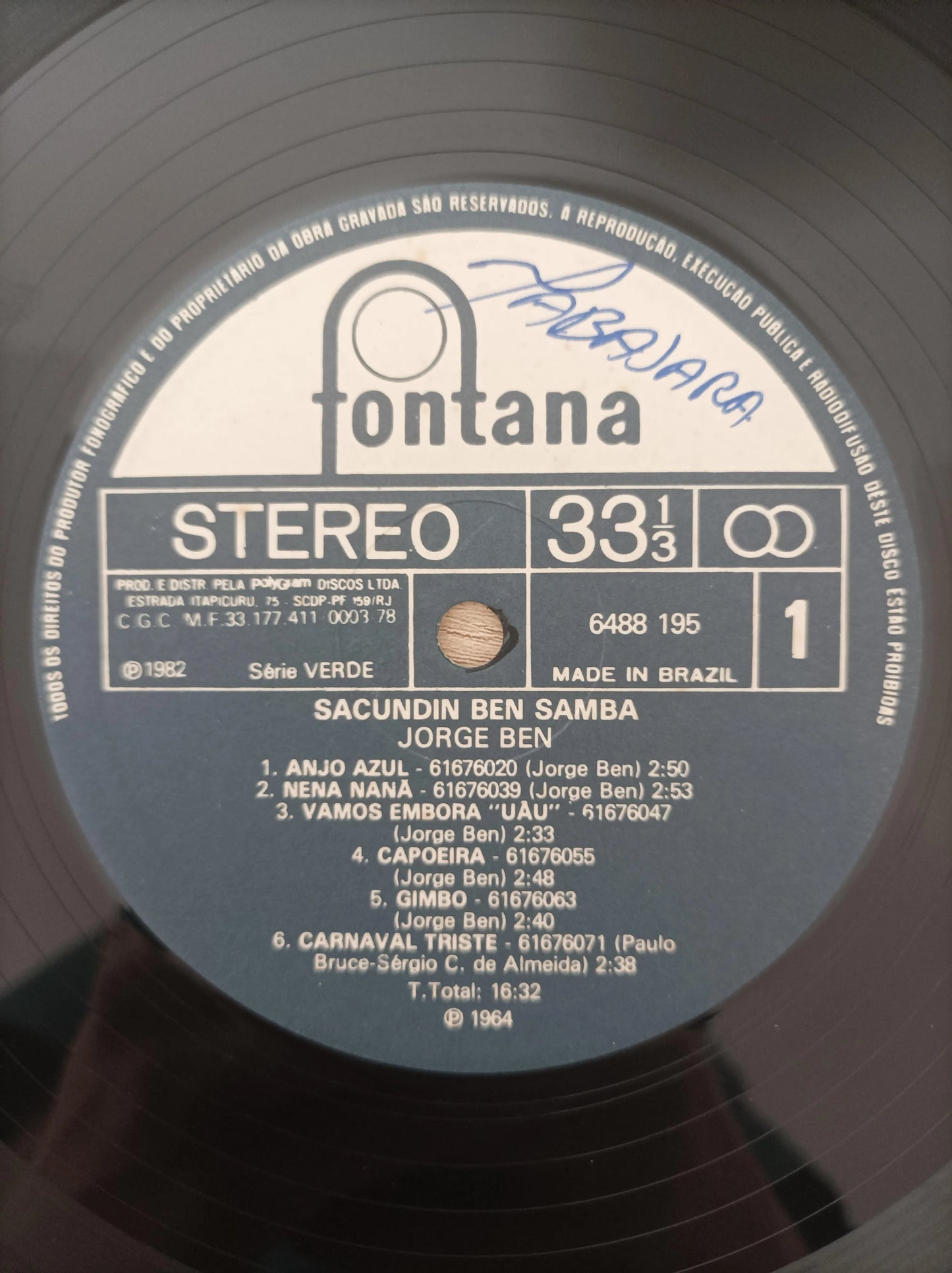 Lp Vinil Jorge Ben Sacundin Ben Samba