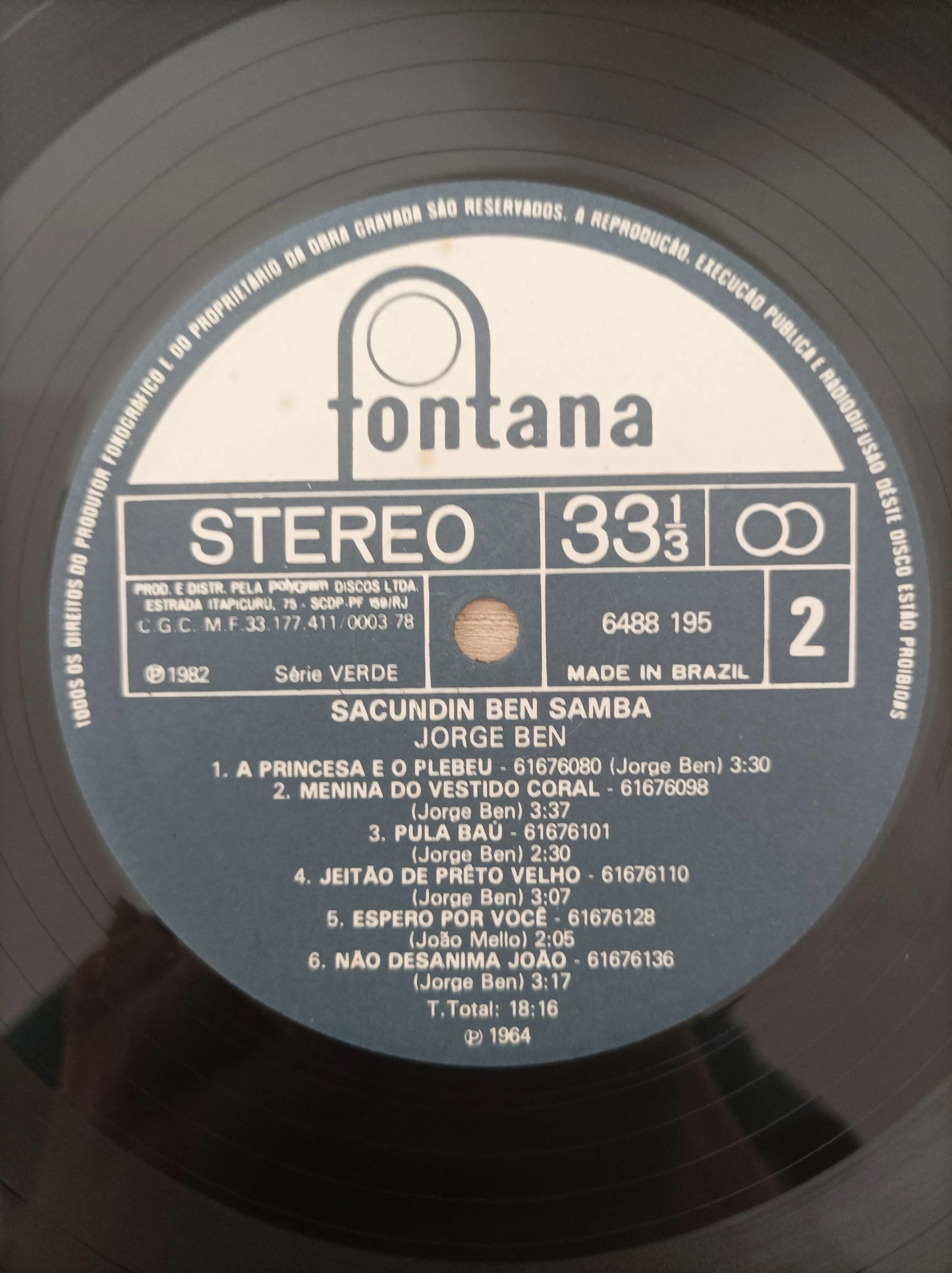 Lp Vinil Jorge Ben Sacundin Ben Samba