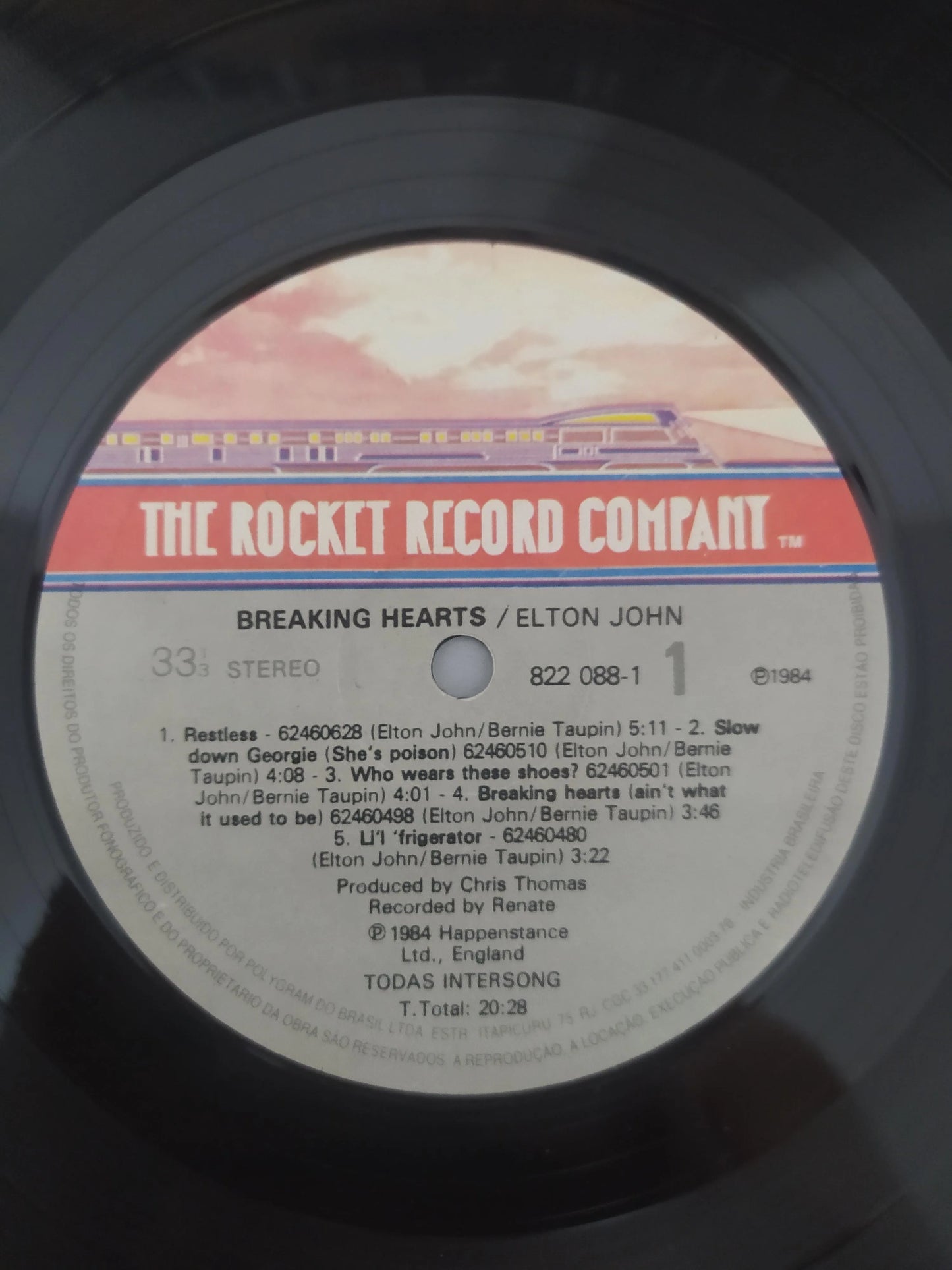 Disco Vinil Breaking Hearts Elton John Com Encarte A