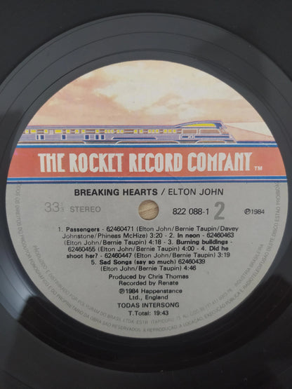 Lp Vinil Elton John Breaking Hearts Com Encarte
